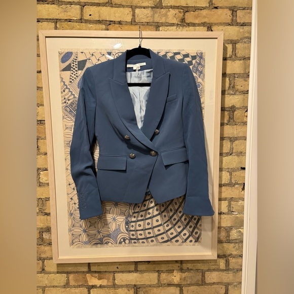 new Veronica Beard gail dickey blazer in lagoon medium blue with silver buttons - Picture 5 of 9